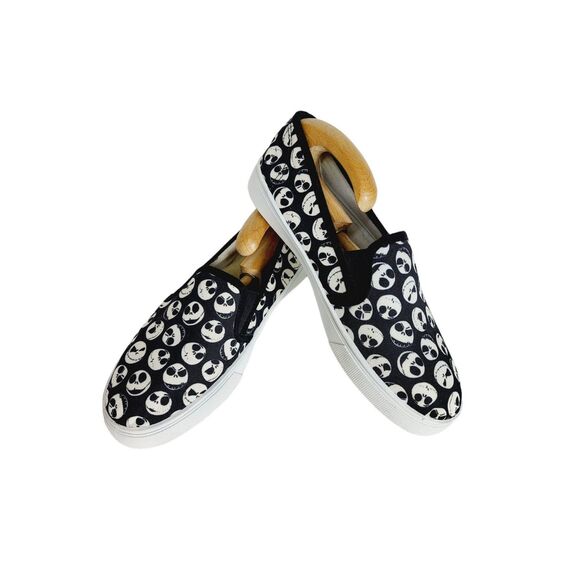 Tim Burton Nightmare Before Christmas Disney Jack Skellington Slip On Shoes - Picture 5 of 14